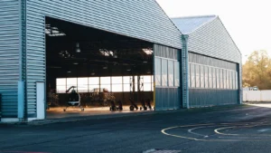 Large industrial building requiring controlled vehicle access